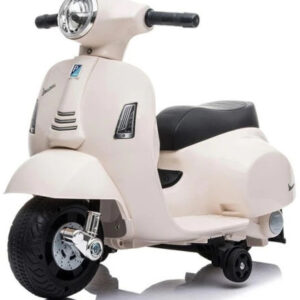 בימבה אופנוע ממונעת 6V עם גלגלי עזר, מונע התהפכות, אורות ואפקטים קוליים - לבן