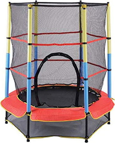 טרמפולינה למרפסת או לחצר בקוטר 140 ס"מ עם רשת בטחון וריפוד מגן