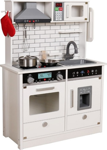 מטבח משחק לילדים עם אורות וצלילים, מתקן קוביות קרח ו 9 אביזרי משחק