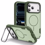 כיסוי CyberShield Titan MagSafe ירוק לאייפון עם מעמד מובנה והגנה חזקה